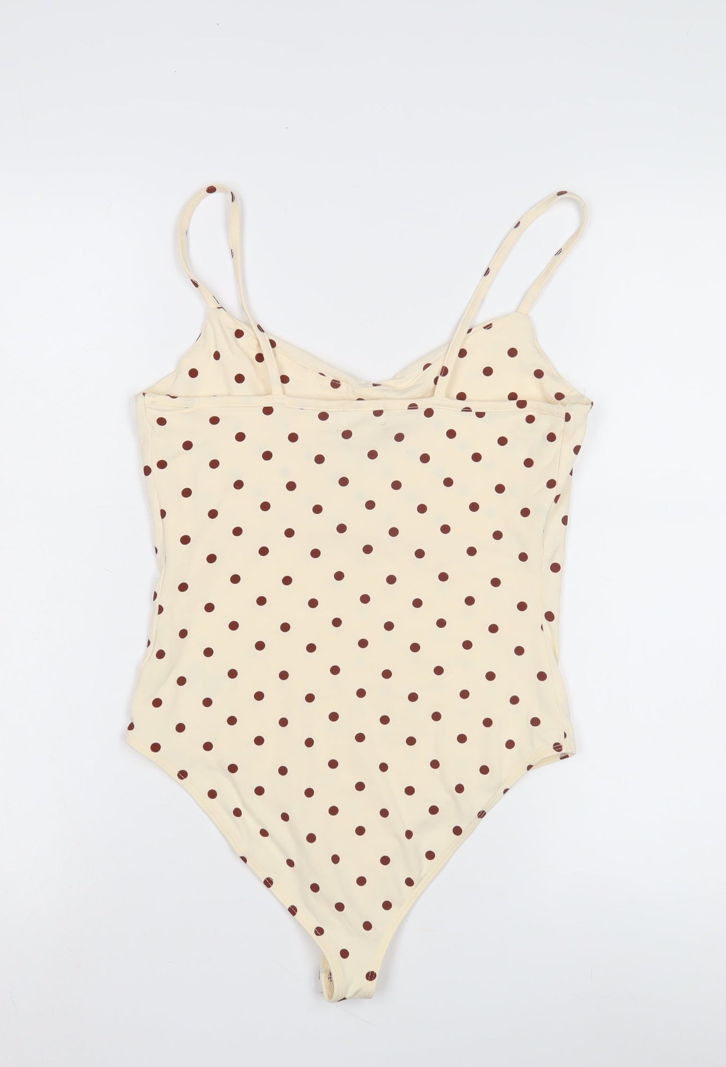 River Island Women's Ivory Polka Dot Bodysuit Size 8