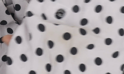 John Lewis Women's Black Polka Dot Button-Up Shirt, Size 12