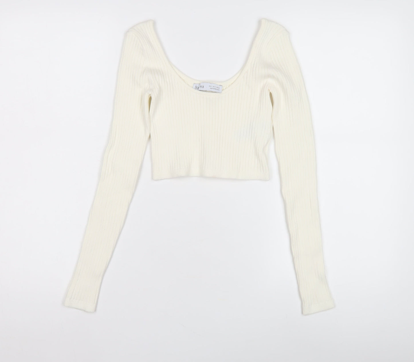 Womens UK Size UK 10 Bershka Ivory Pullover Jumper