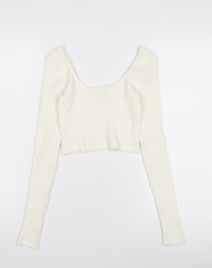 Womens UK Size UK 10 Bershka Ivory Pullover Jumper