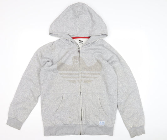 Mens UK Size S adidas Grey Full Zip Hoodie