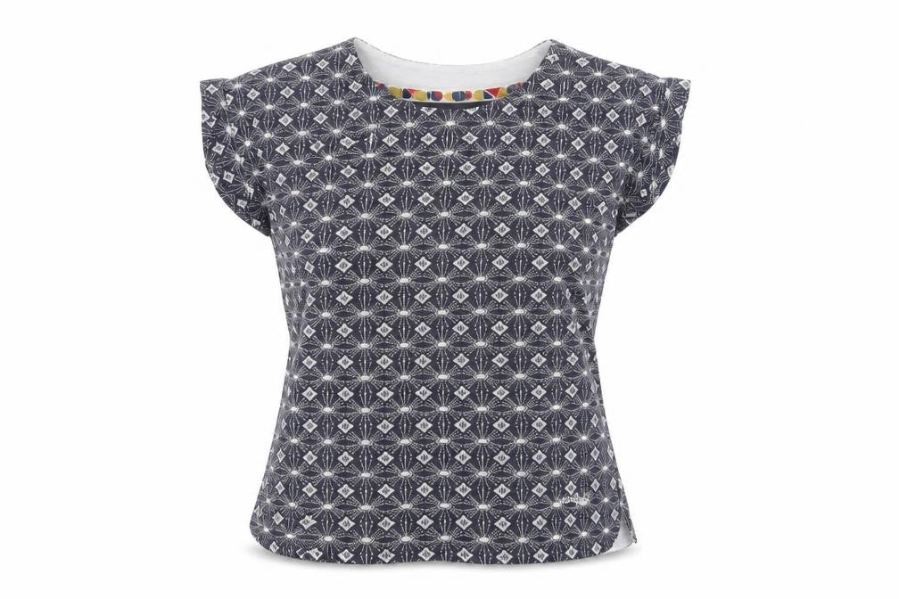 Womens UK Size 8 Weird Fish Blue Basic T-Shirt