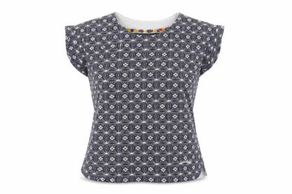 Womens UK Size 8 Weird Fish Blue Basic T-Shirt