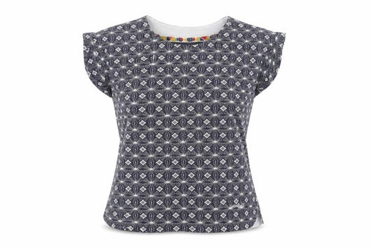 Womens UK Size 8 Weird Fish Blue Basic T-Shirt