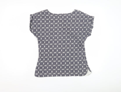 Womens UK Size 8 Weird Fish Blue Basic T-Shirt