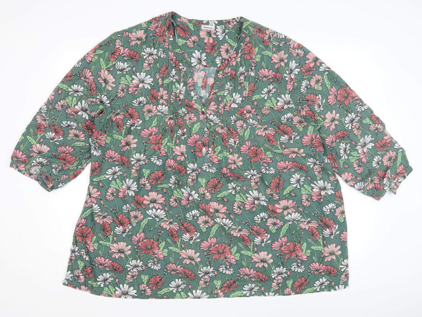 Damart Women's Floral Blouse, Size 12, Multicoloured