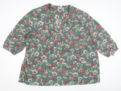 Damart Women's Floral Blouse, Size 12, Multicoloured