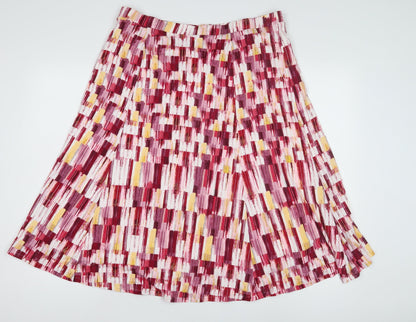Eastex Women's Multicoloured Geometric Pleated Skirt 14