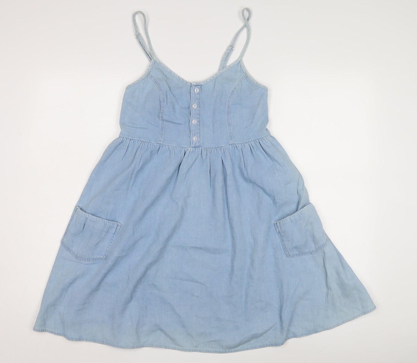 Topshop Blue Women's Fit & Flare Dress Size 10