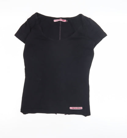 Twisted Ribbon Women's Black Scoop Neck Top