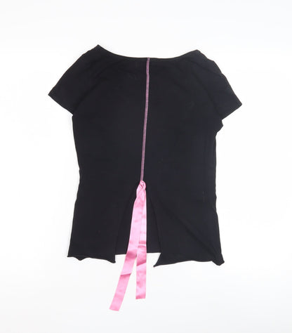 Twisted Ribbon Women's Black Scoop Neck Top