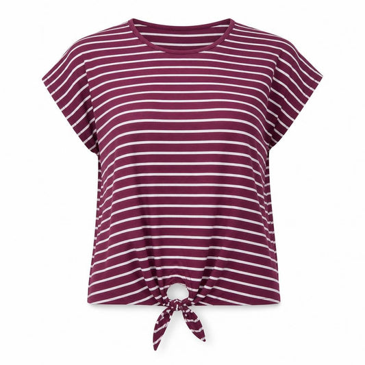 Dorothy Perkins Purple Striped Women's T-Shirt M Casual