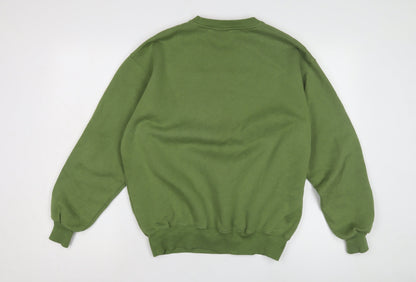 Unisex Adults UK Size S Pull&Bear Green Pullover Sweatshirt