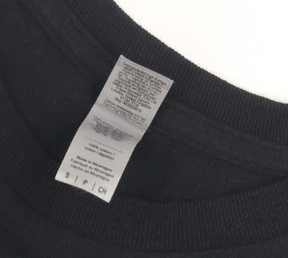 Mens UK Size S Gildan Black  T-Shirt
