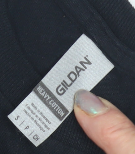 Mens UK Size S Gildan Black  T-Shirt