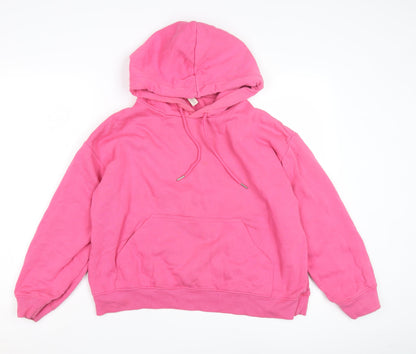 H&M Women's Pink Pullover Hoodie - Size M