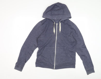 Topshop Women's Blue Full Zip Hoodie, Size 10, Casual Wear