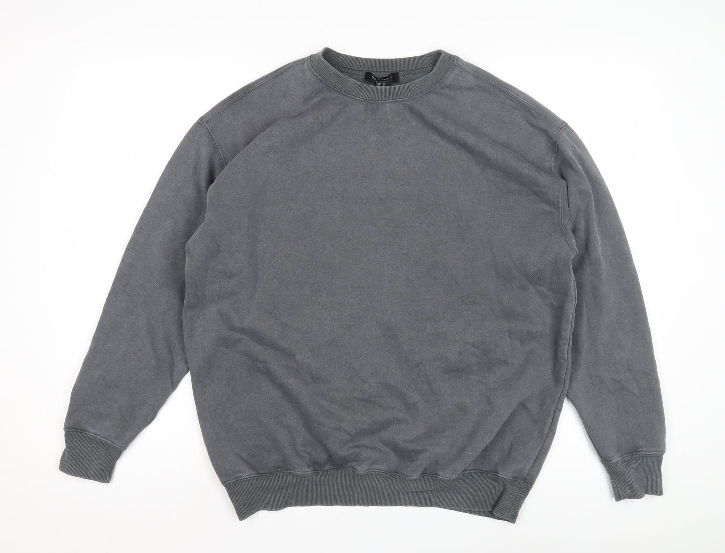 New Look Grey Unisex Crew Neck Sweatshirt L