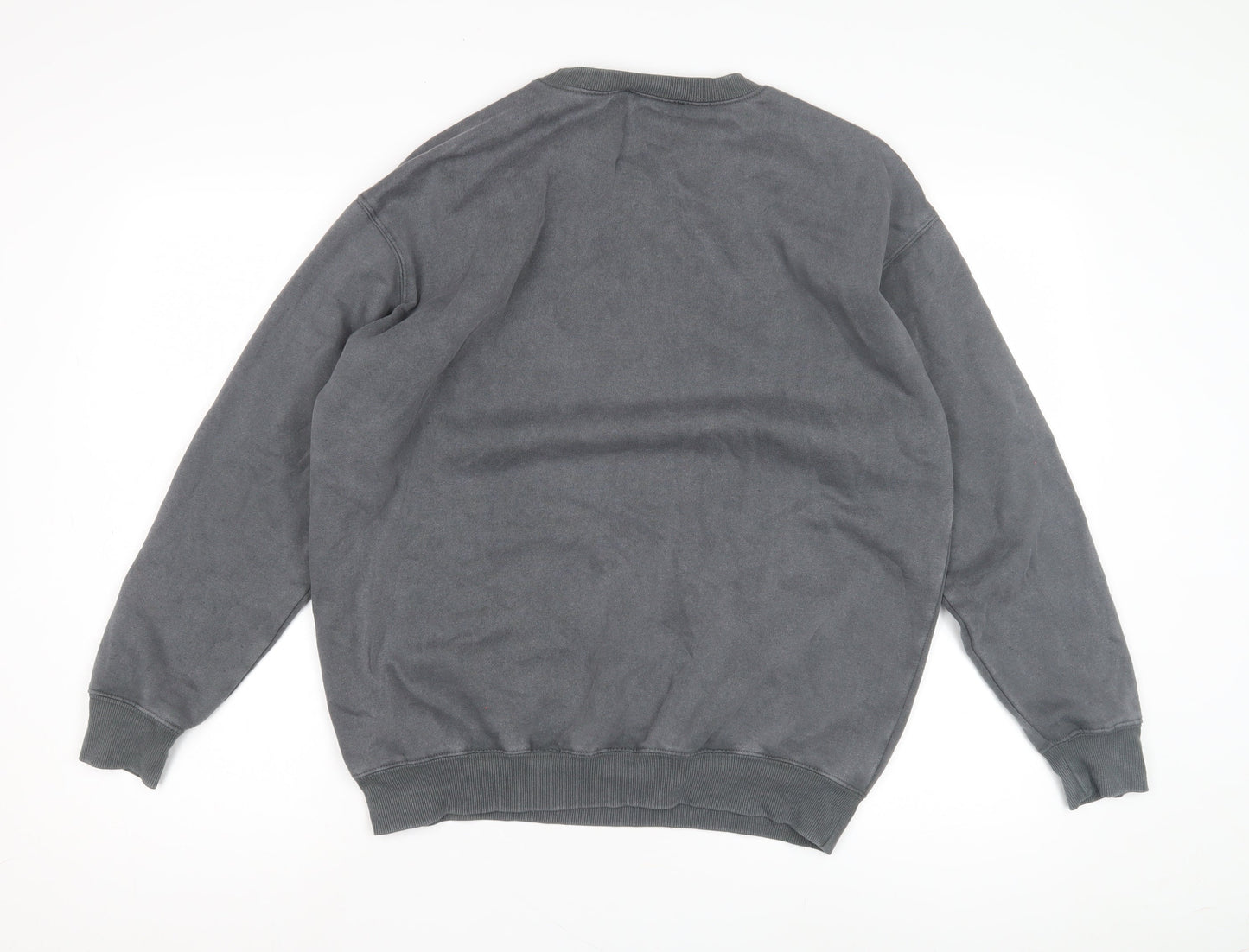 New Look Grey Unisex Crew Neck Sweatshirt L