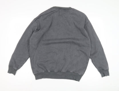 New Look Grey Unisex Crew Neck Sweatshirt L