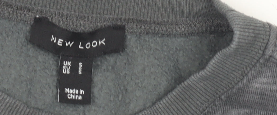 New Look Grey Unisex Crew Neck Sweatshirt L