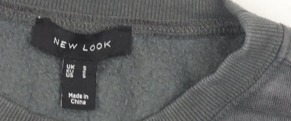 New Look Grey Unisex Crew Neck Sweatshirt L