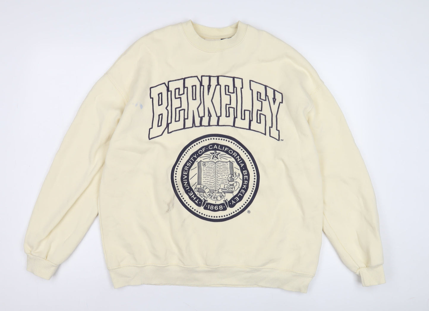 Unisex Adults UK Size S Pull & Bear Ivory Pullover Sweatshirt