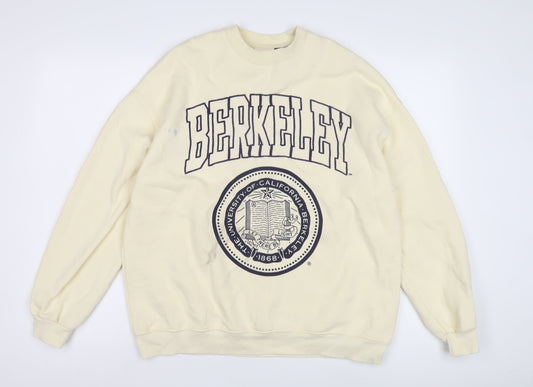 Unisex Adults UK Size S Pull & Bear Ivory Pullover Sweatshirt