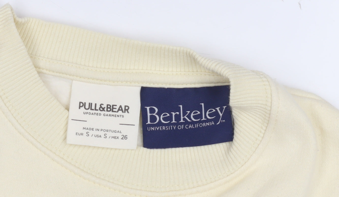 Unisex Adults UK Size S Pull & Bear Ivory Pullover Sweatshirt