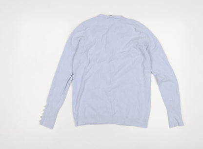 Womens UK Size S Zara Blue Cardigan Jumper