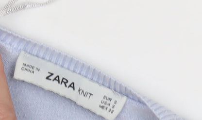 Womens UK Size S Zara Blue Cardigan Jumper