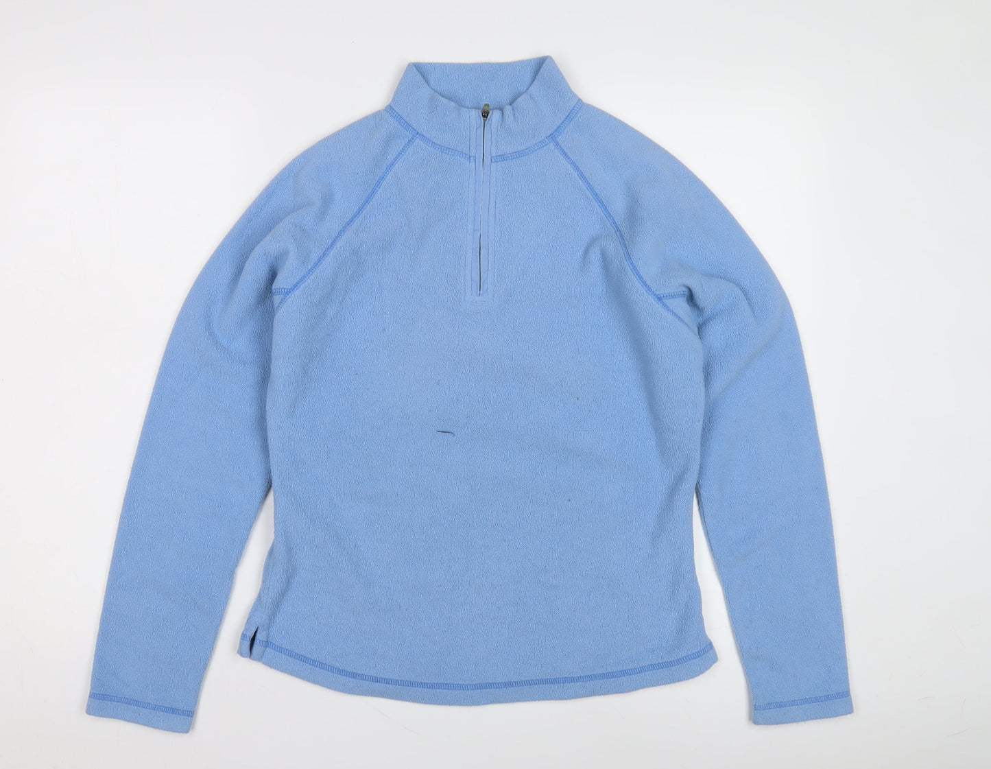 Women's Blue Fleece 1/4 Zip Sweatshirt, Mock Neck, Size M