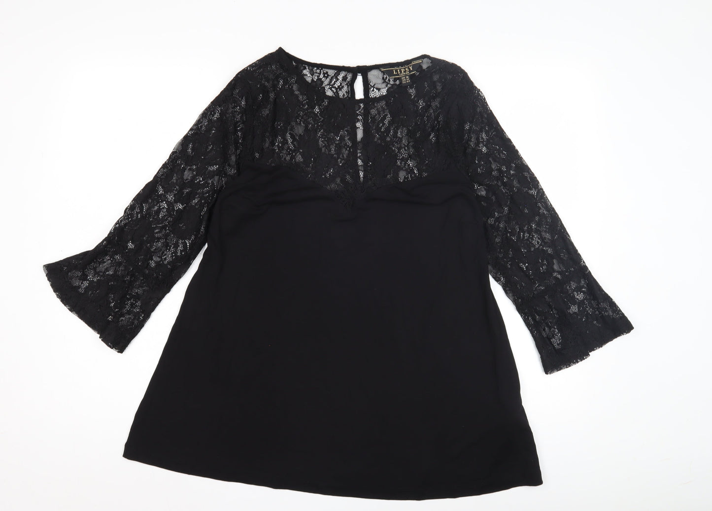 Womens UK Size 16 Lipsy Black Basic Blouse