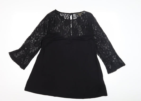 Womens UK Size 16 Lipsy Black Basic Blouse