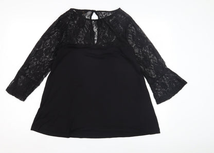 Womens UK Size 16 Lipsy Black Basic Blouse