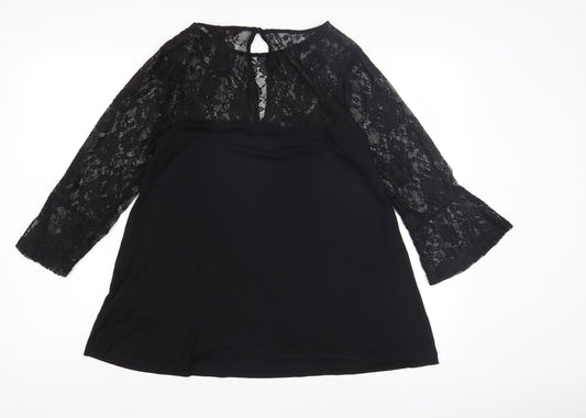 Womens UK Size 16 Lipsy Black Basic Blouse