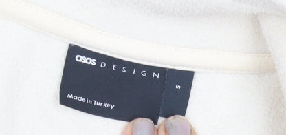 Womens UK Size S ASOS DESIGN Ivory Full Zip Sweatshirt