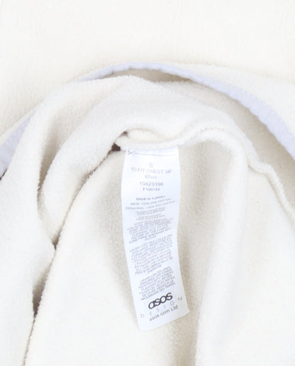 Womens UK Size S ASOS DESIGN Ivory Full Zip Sweatshirt