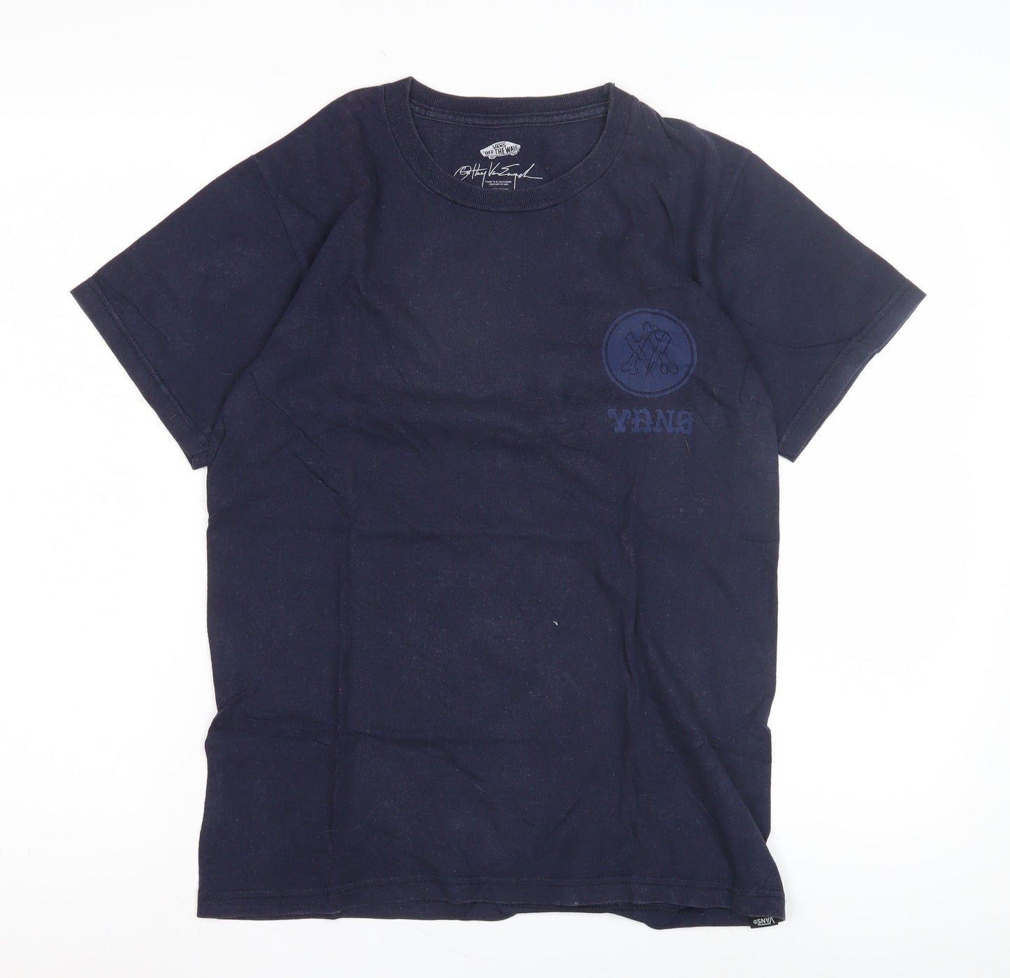 Vans Men's Blue Crew Neck Logo T-Shirt Size S