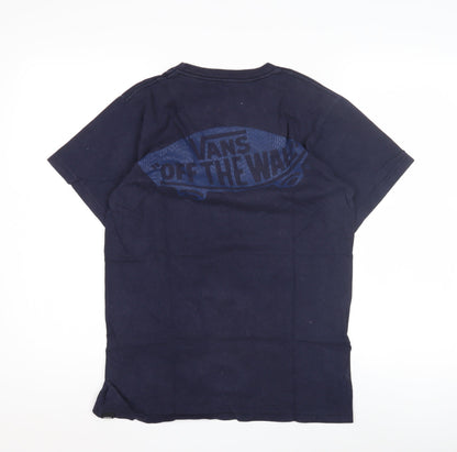 Vans Men's Blue Crew Neck Logo T-Shirt Size S