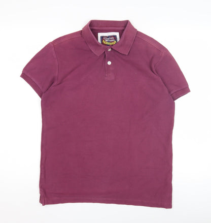 Charles Wilson Men's Purple Polo Shirt Medium