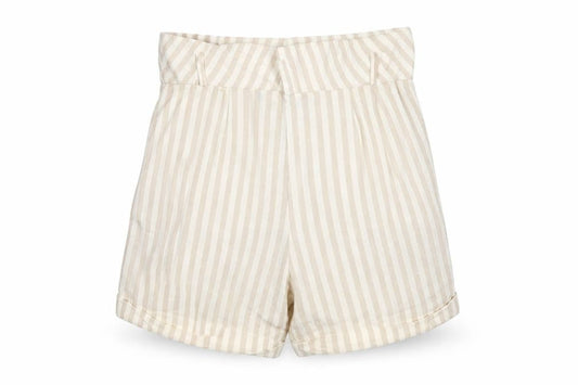 Glassons Women's Beige Striped Paperbag Shorts Size 10