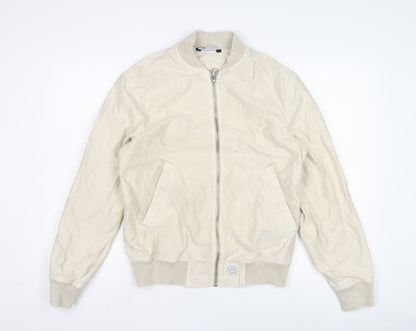 Womens UK Size S Zara Beige Bomber Jacket