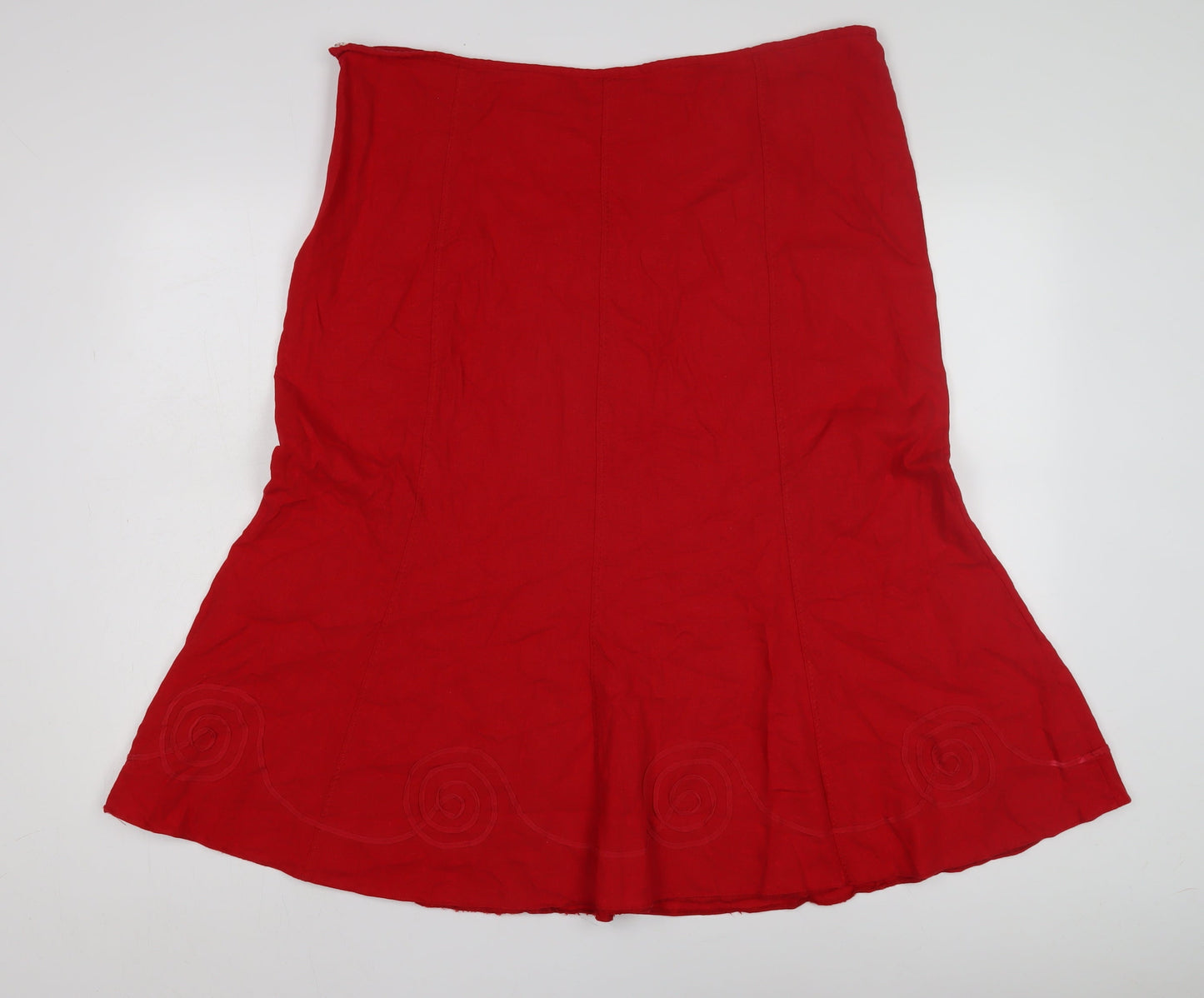 M&Co Women's Red Linen Skirt Size 20