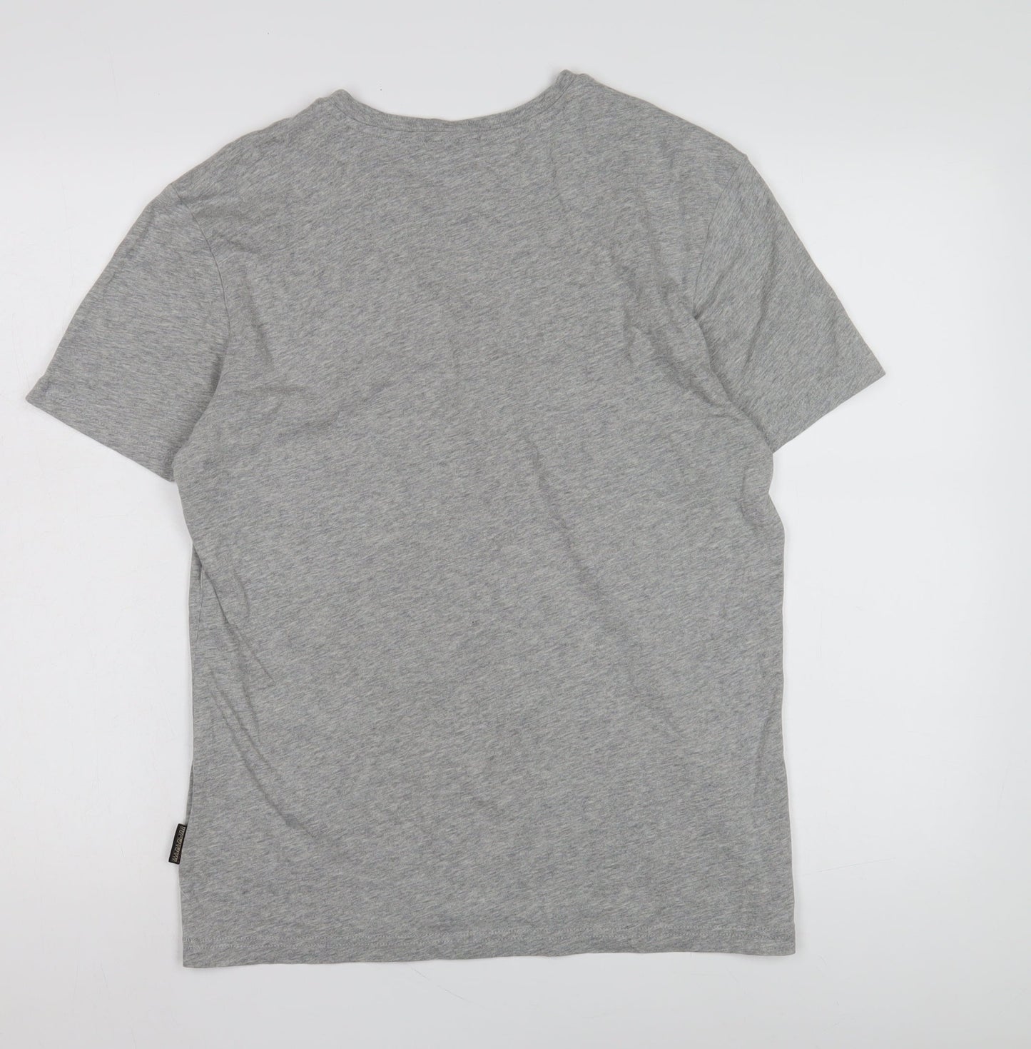 Napapijri Men's Grey Cotton T-Shirt, Medium
