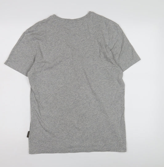 Napapijri Men's Grey Cotton T-Shirt, Medium