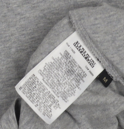Napapijri Men's Grey Cotton T-Shirt, Medium