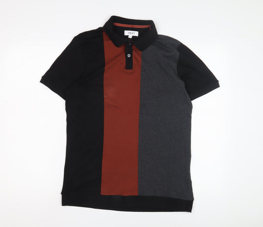 Next Men's Multicoloured Polo Shirt M Colourblock