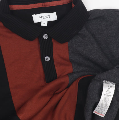 Next Men's Multicoloured Polo Shirt M Colourblock