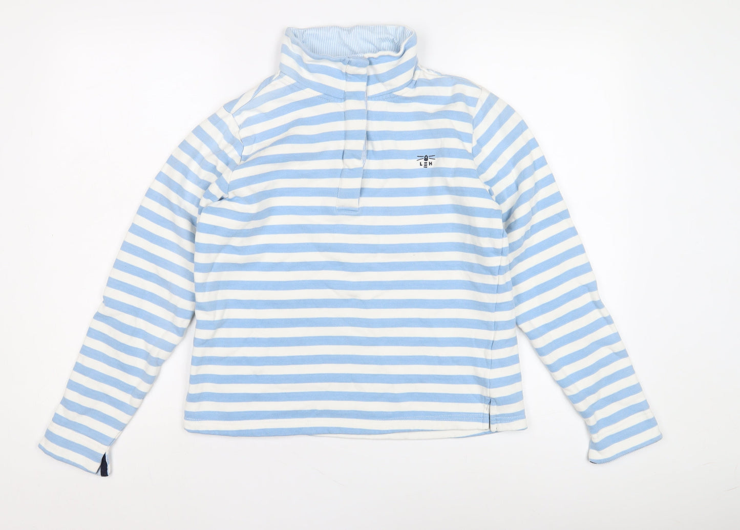 Lighthouse Women's Blue Striped Pullover Sweatshirt, Size 8
